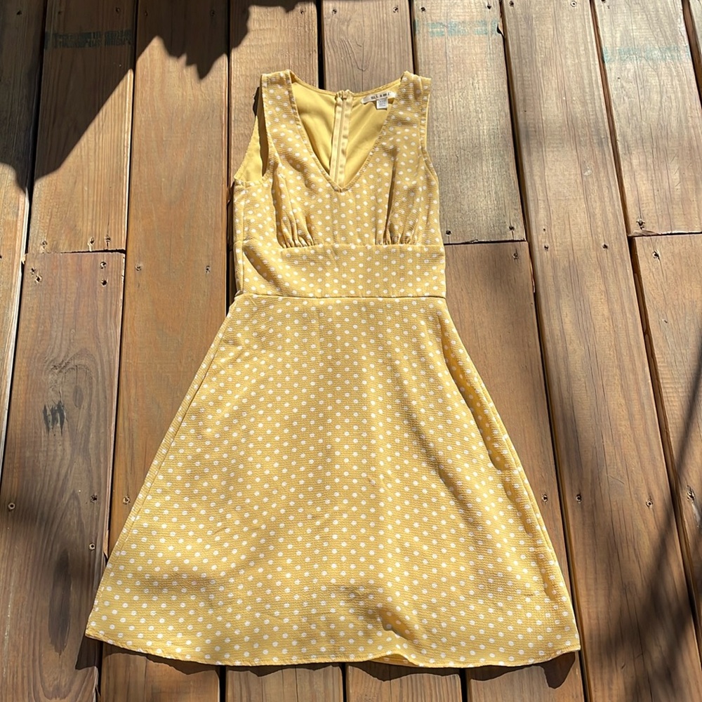 Francesca’s miami Yellow Polka Dot Dress XXS